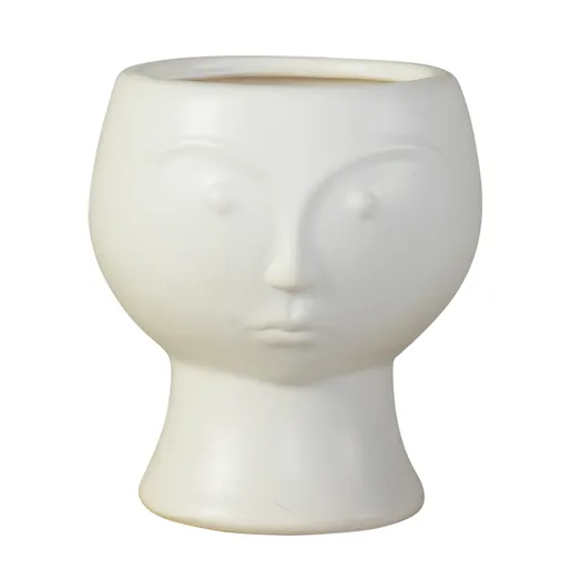 Rory Ceramic Face Vase - Matte White