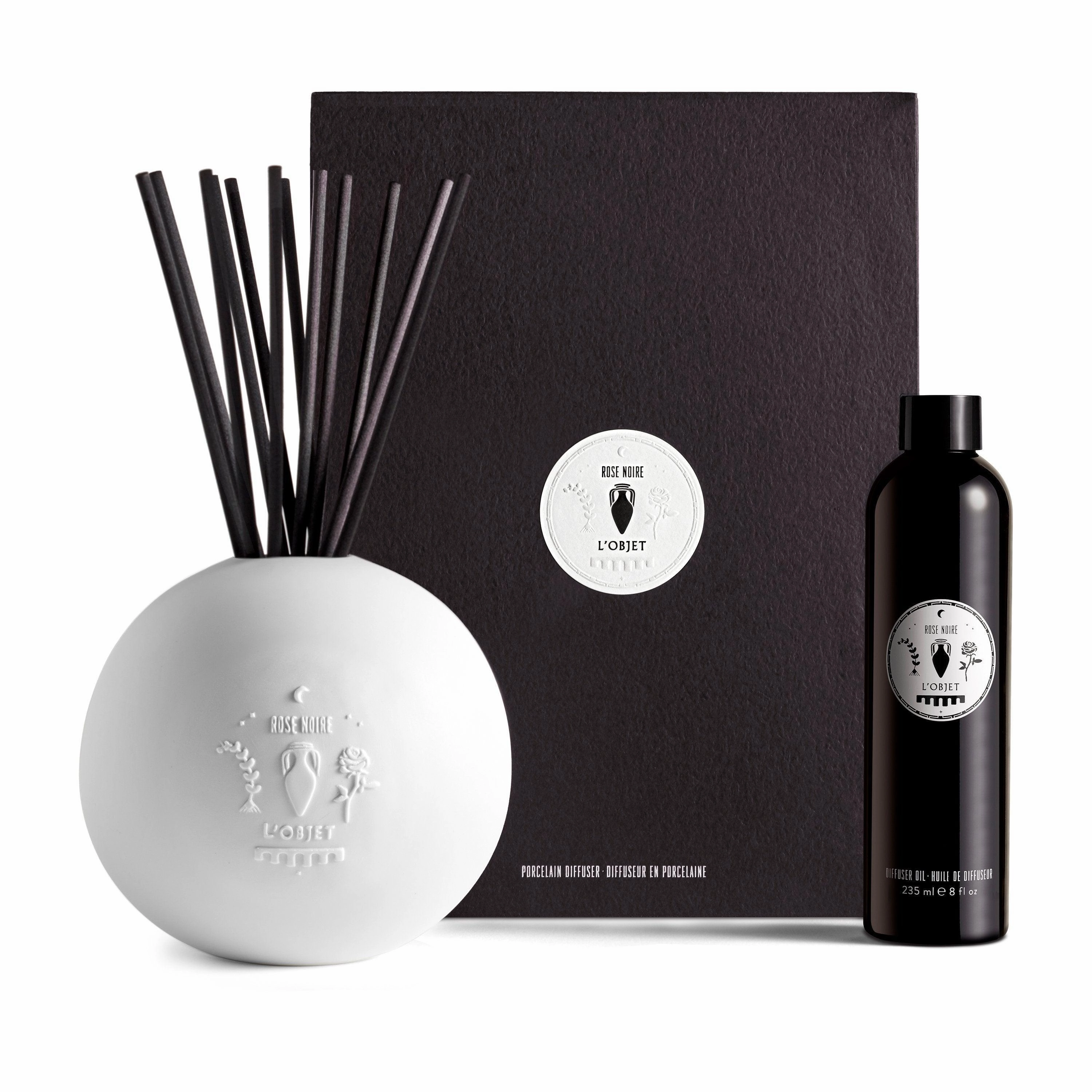 Rose Noire Porcelain Diffuser Set Soap Dispenser,Hand Soap Bottle
