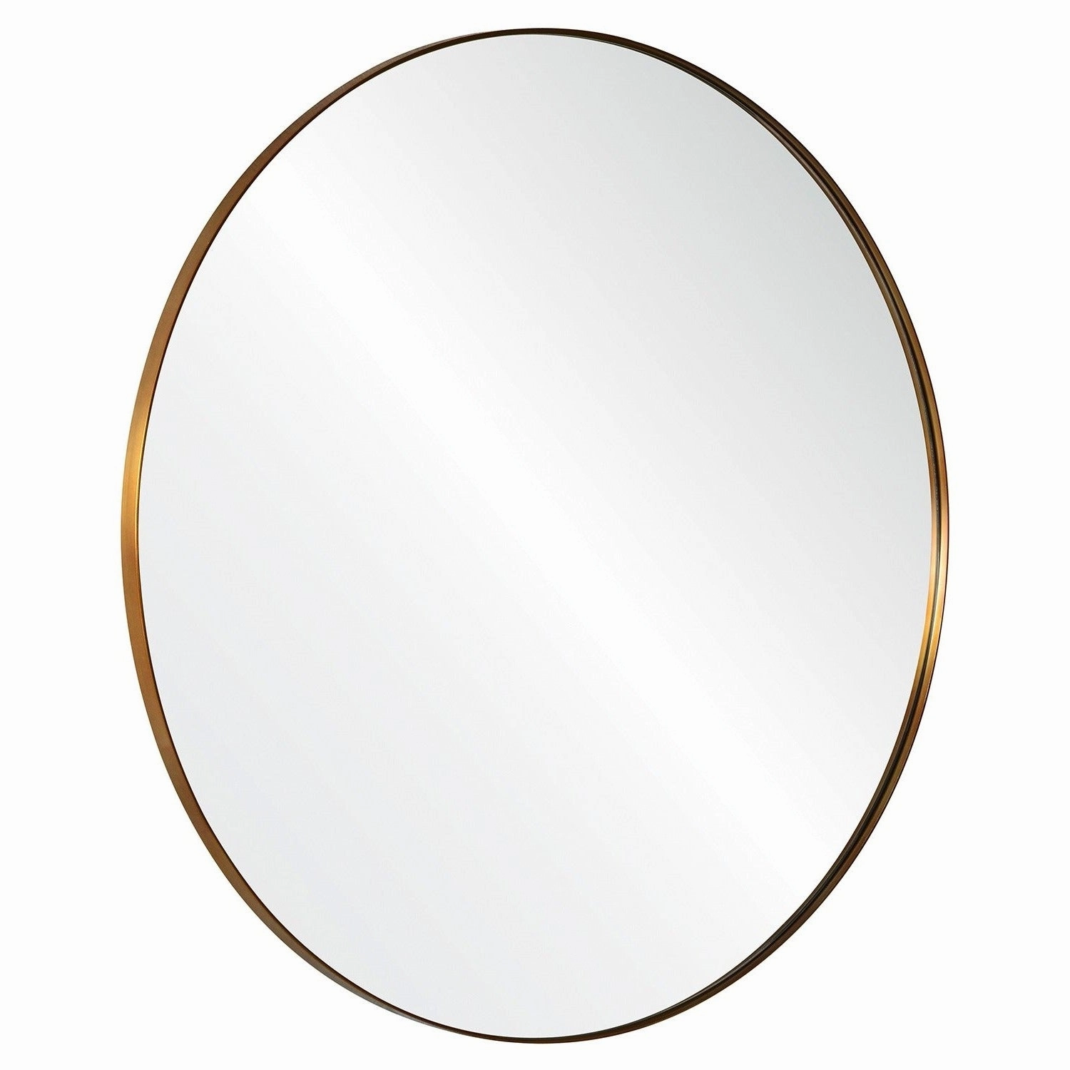 Round Antiqued Light Bronze Finish Framed Wall Mirror