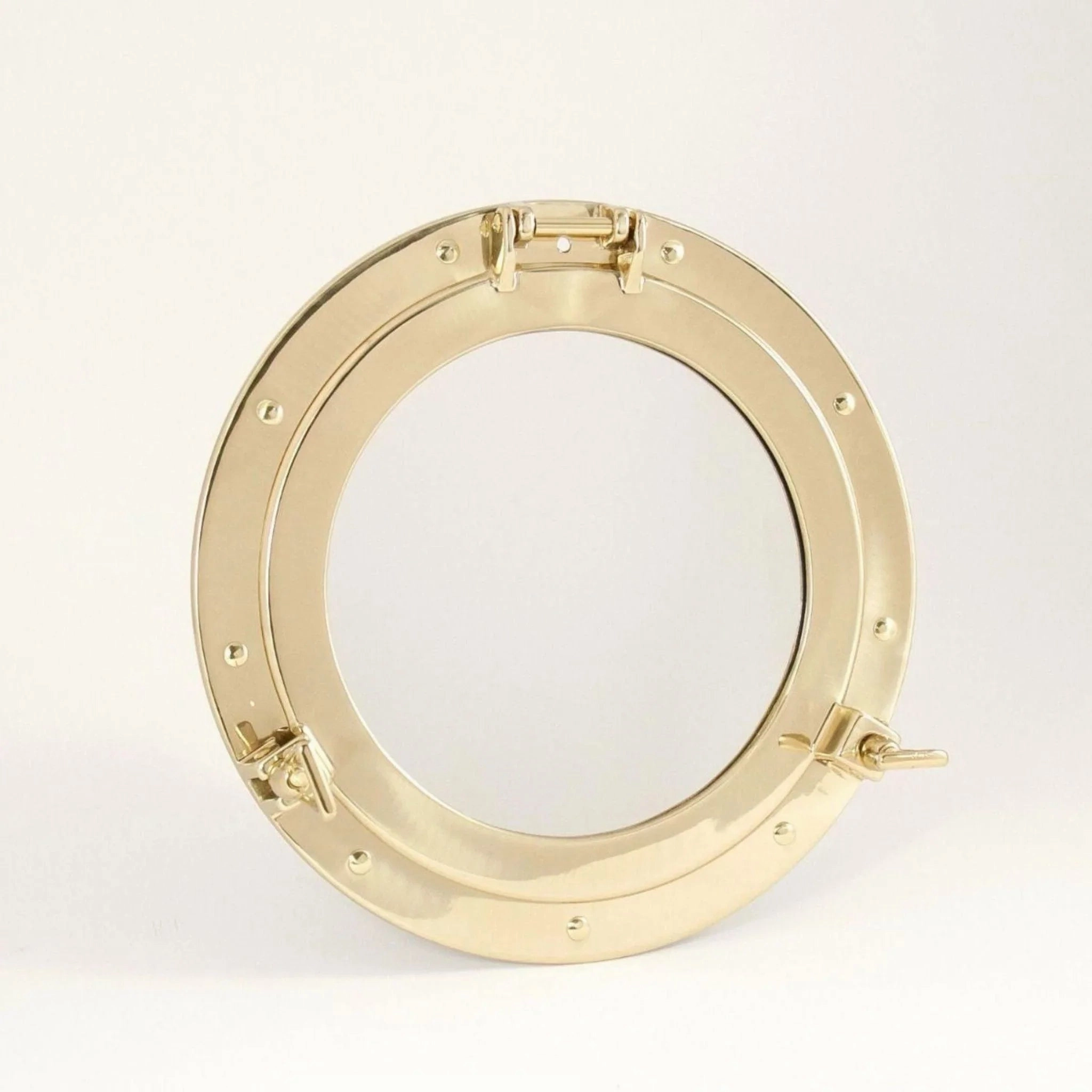 Round Brass Porthole Wall Mirror