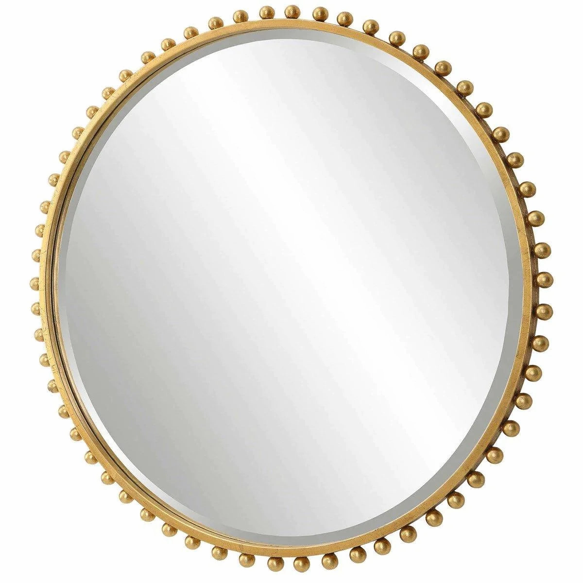 Round Gold Leaf Iron Sphere Trimmed Wall Mirror Cutting Board,Kitchen Board
