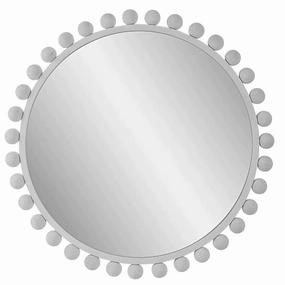 Round Matte White Beaded Frame Wall Mirror Cutting Board,Kitchen Board