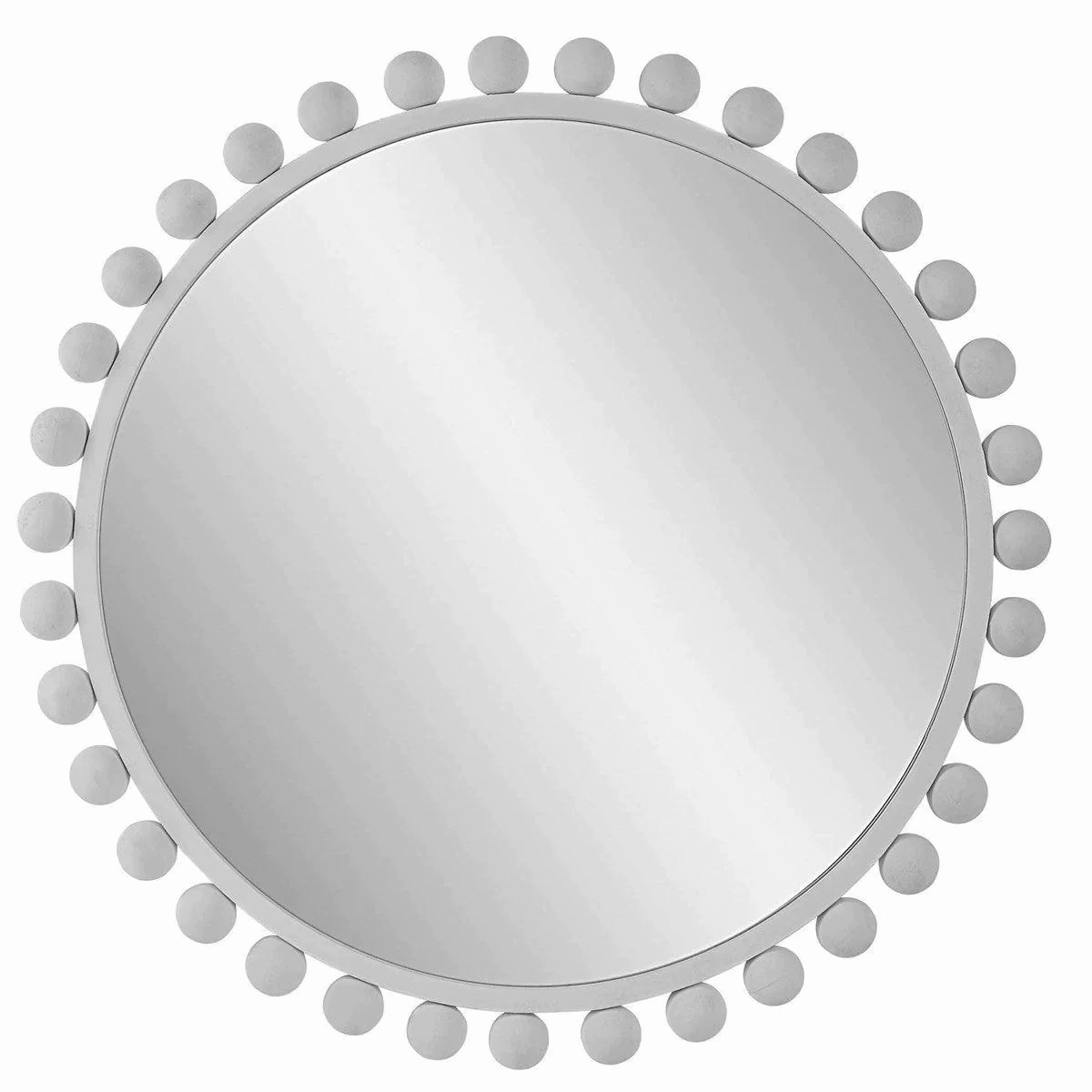 Round Matte White Beaded Frame Wall Mirror Cutting Board,Kitchen Board