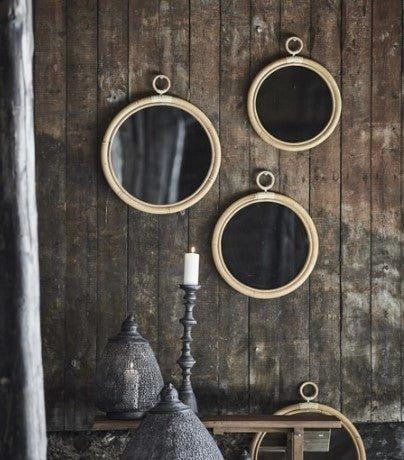 Round Rattan Mirror - Available in Two Sizes