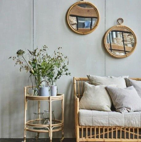 Round Rattan Mirror - Available in Two Sizes