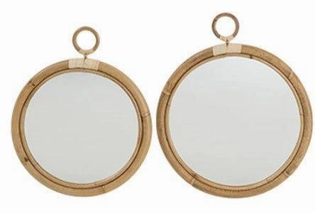 Round Rattan Mirror - Available in Two Sizes