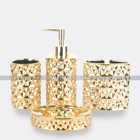 Royal Golden Series Bath Set Shower Curtain,Waterproof Curtain