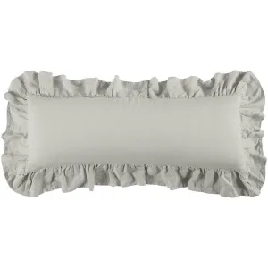 Ruffled Linen Lumbar Pillow - Linen Grey storage cart, utility cart