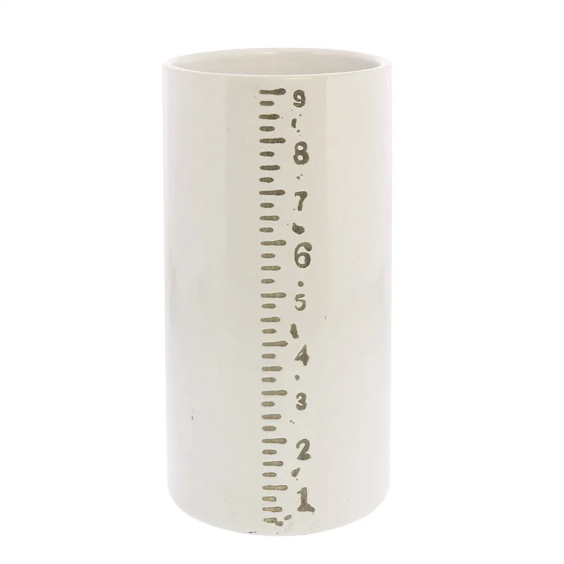 Ruled Cylinders Vase - 9" Vase,Ceramic Vase