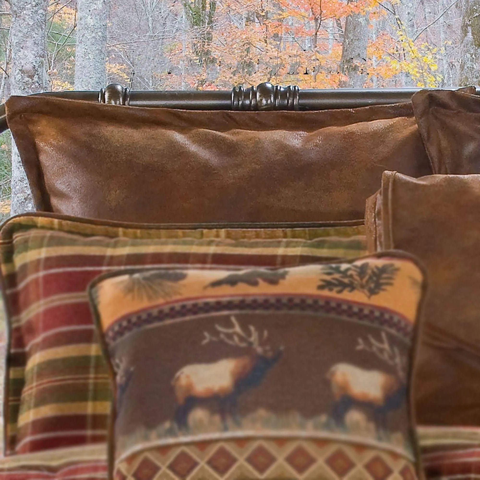 Rustic Lodge Faux Leather Euro Shams exotic cowhide rug, leather rug