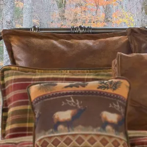 Rustic Lodge Faux Leather Euro Shams luxury bedding, duvet cover