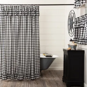 Sable Ann Buffalo Check Ruffled Shower Curtain Lighting,Lamps Fixtures