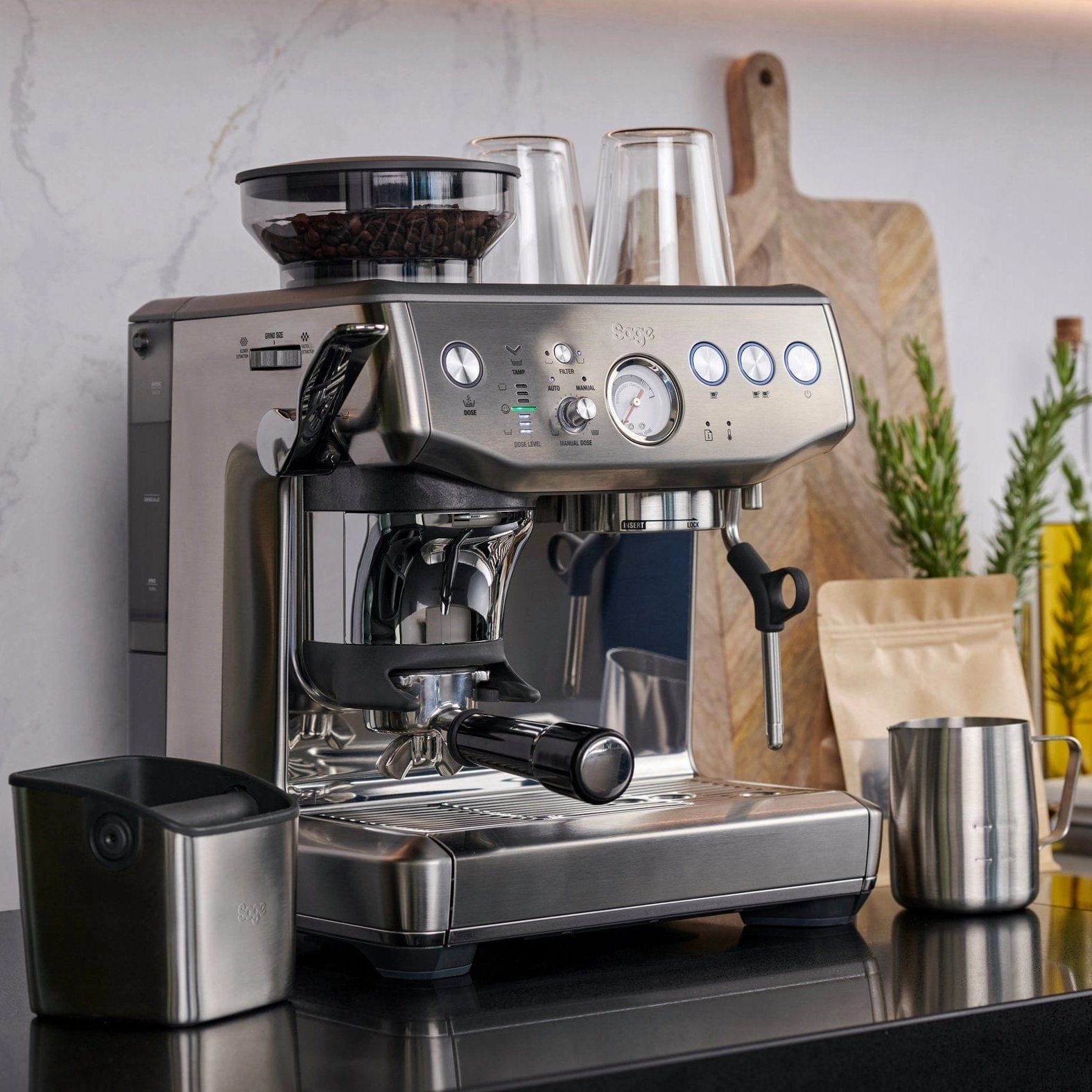 Sage The Barista Express Impress Coffee Machine In Stainless Steel