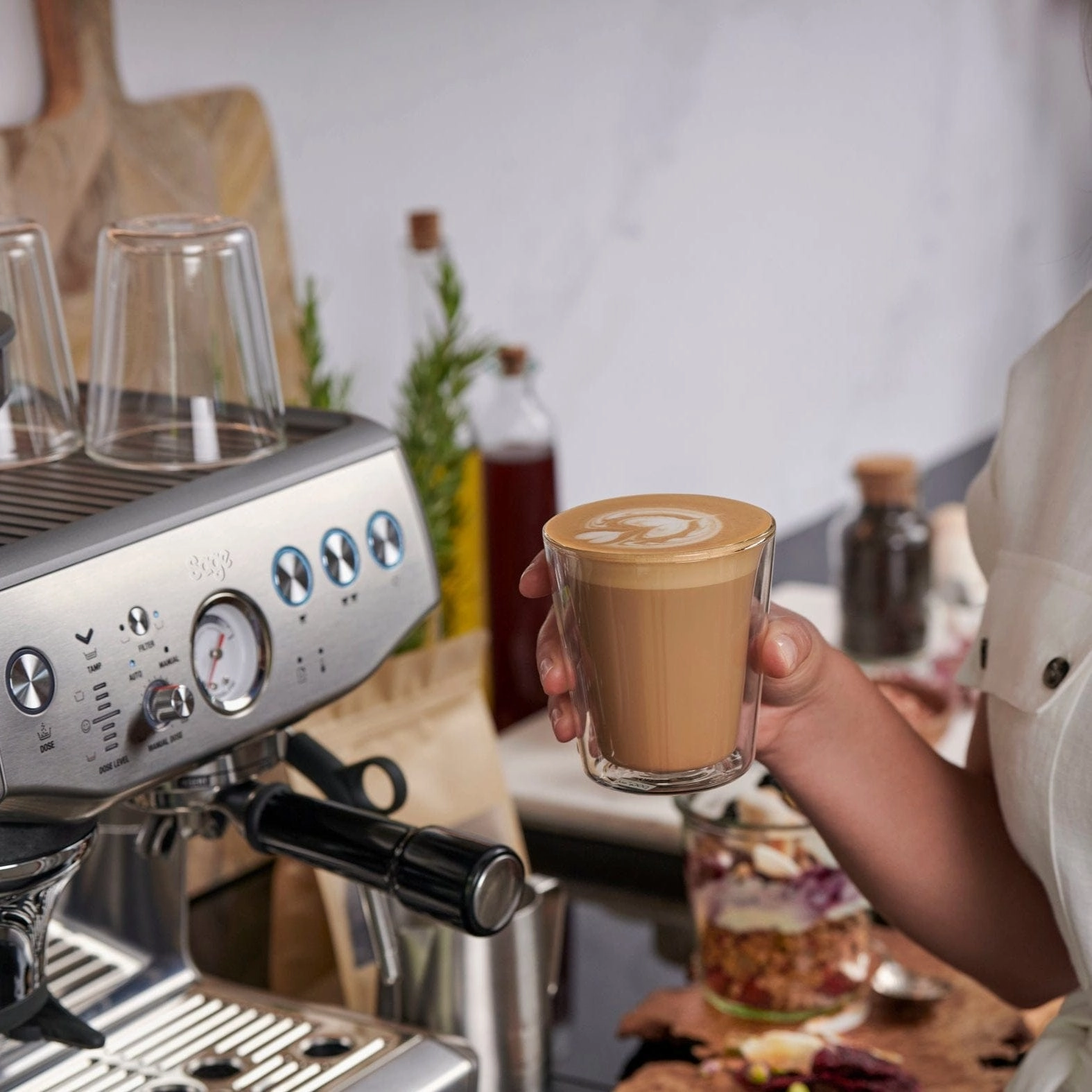 Sage The Barista Express Impress Coffee Machine In Stainless Steel