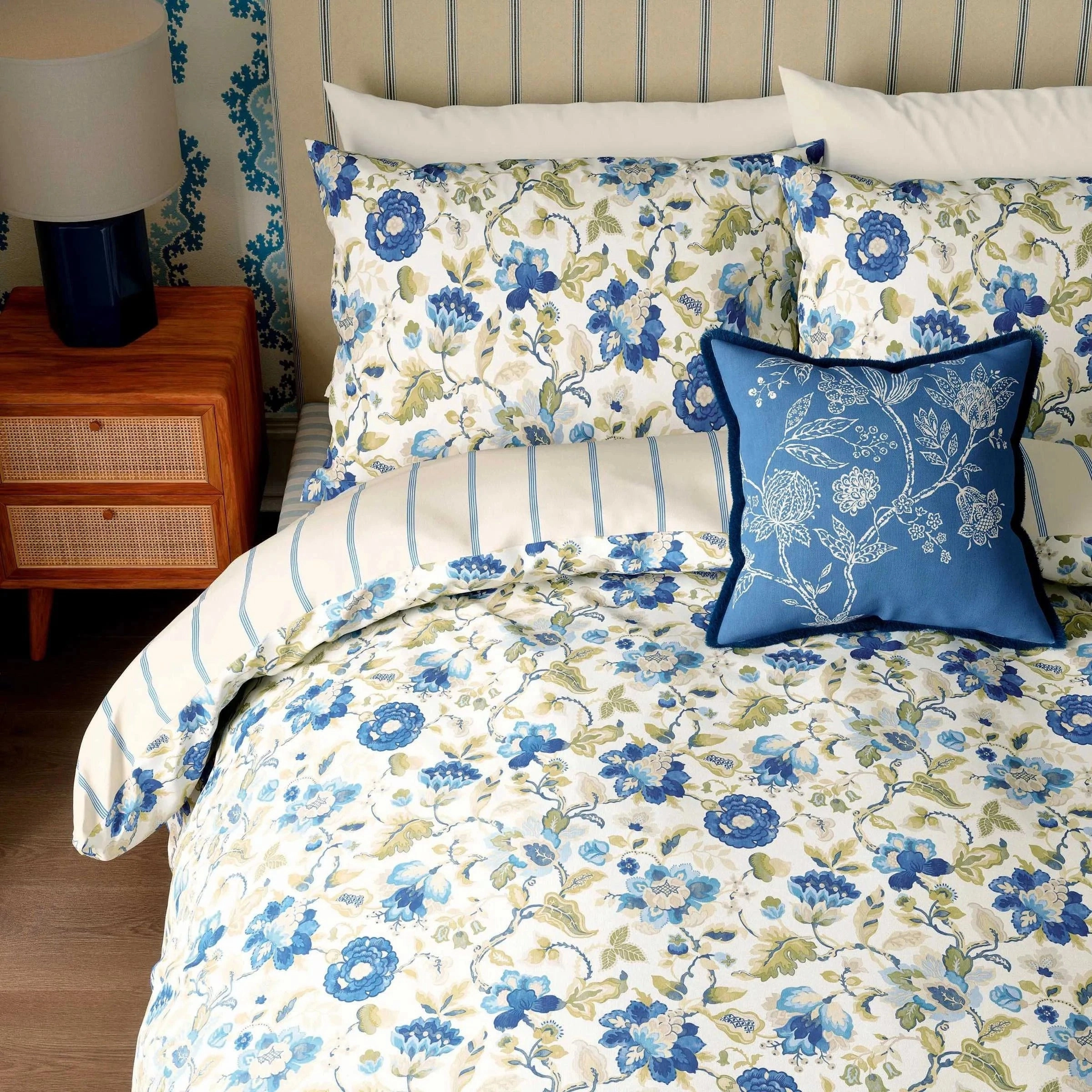 Sanderson Amanpuri Double Duvet Cover Set In Blue
