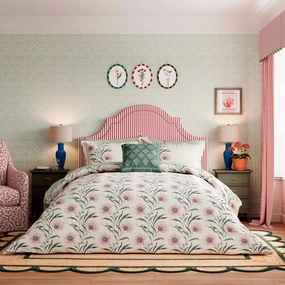 Sanderson Catherinae Cover Set King Size in Fuschia Bedding,luxury bedding sets