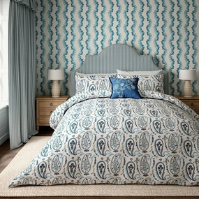 Sanderson Jamilia Double Duvet Cover Set in Blue Bedding,luxury bedding sets