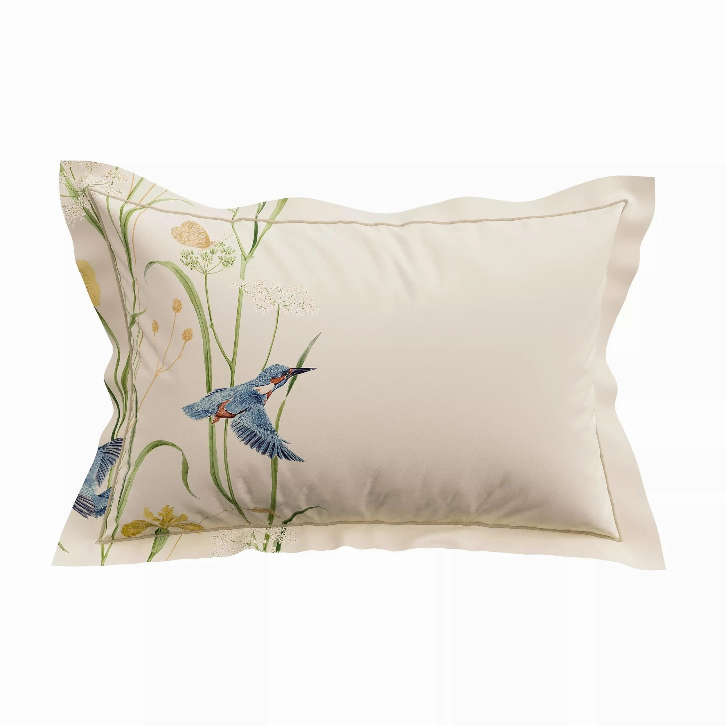Sanderson Kingfisher & Iris Cover Set Size Double in Azure & Linen