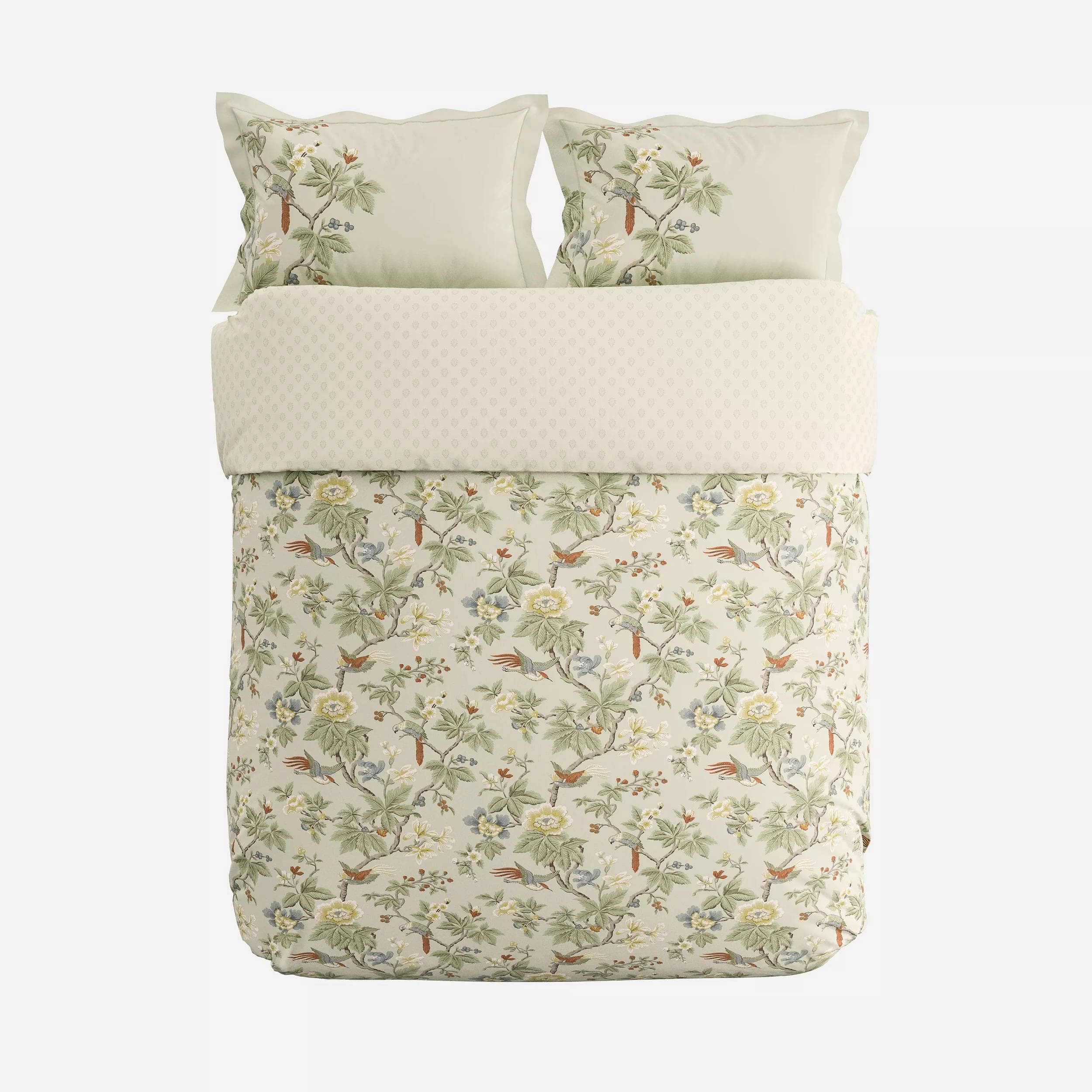 Sanderson x National Trust Lophura Cover Set Size Double English Grey