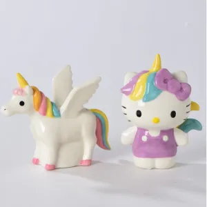 Sanrio Hello Kitty and Unicorn Salt & Pepper Shakers Clayworks Decorative Mirror,Home Decor Mirror