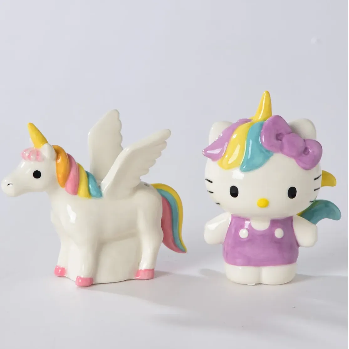 Sanrio Hello Kitty and Unicorn Salt & Pepper Shakers Clayworks Decorative Mirror,Home Decor Mirror
