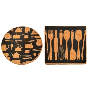 Sara Cucina 2-Piece Cork Trivet Set 90422 table lamp, bedside lamp
