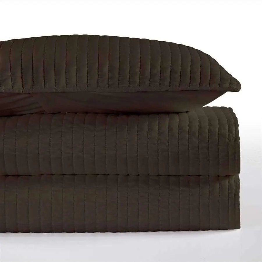 Satin Quilted Coverlet Sets - 4 Colors