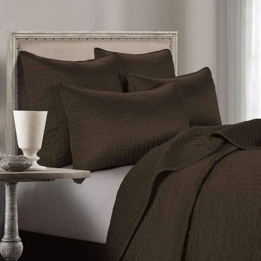 Satin Quilted Coverlet Sets - 4 Colors