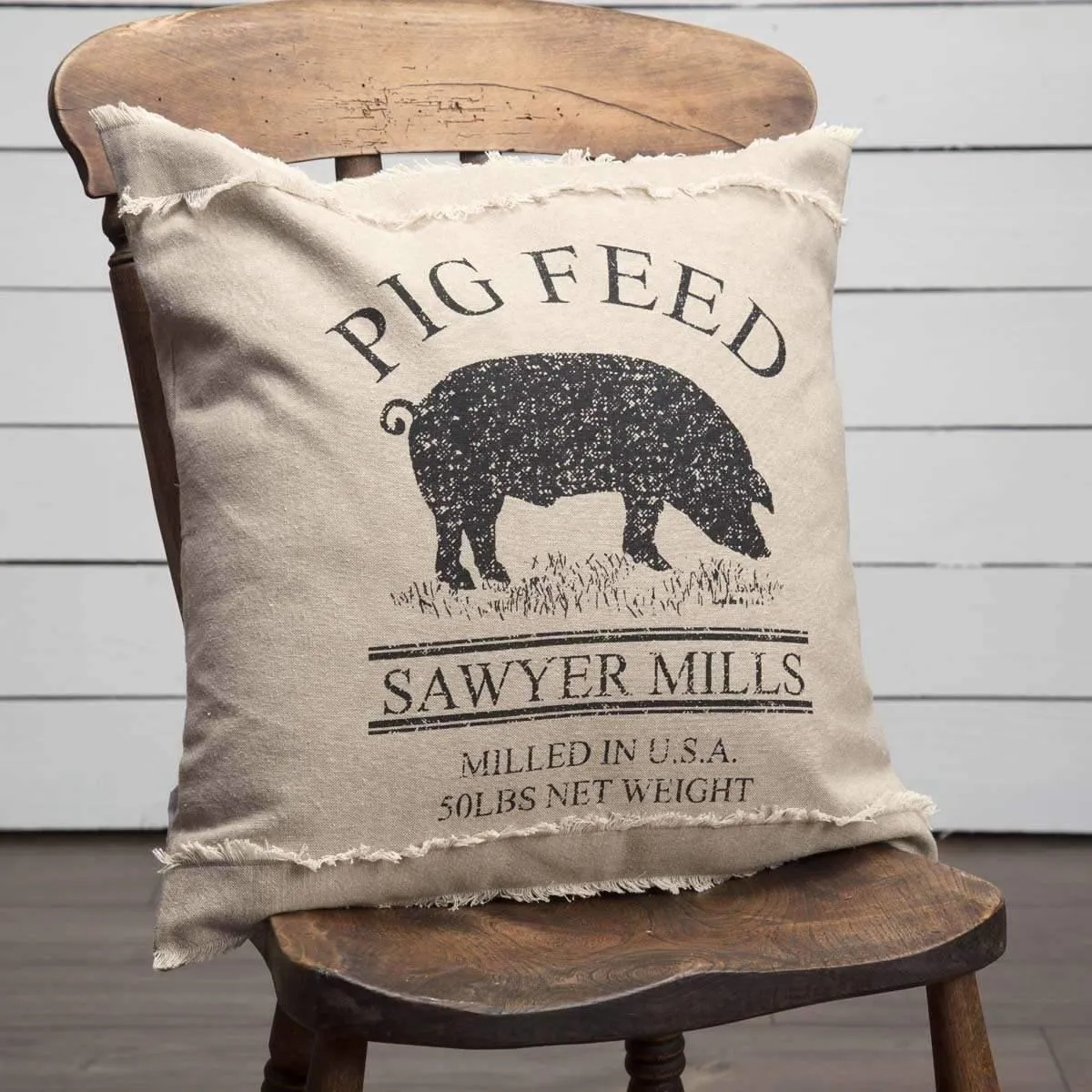 Sawyer Mill Charcoal Pig Pillow 18x18 storage cart, utility cart