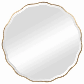 Scalloped Edge Mirror With Wood Frame in Aged Gold Color Cutting Board,Kitchen Board