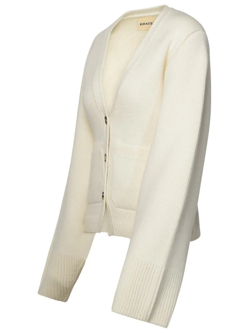 'Scarlet' Ivory Cashmere Cardigan