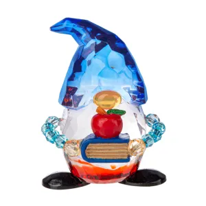 School Gnome with Books and Apple Standing Acrylic Figurine Decorative Mirror,Home Decor Mirror