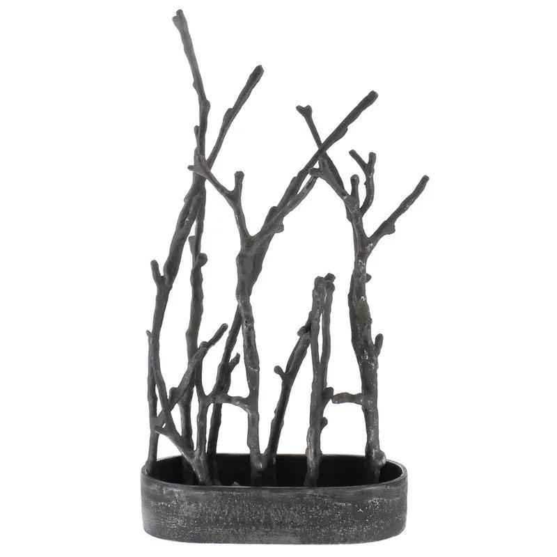 Sculptural Branch Vase, Metal - Oval - Nickle Vase,Ceramic Vase