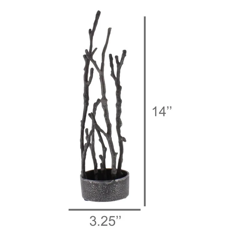 Sculptural Branch Vase, Metal - Round - Nickle