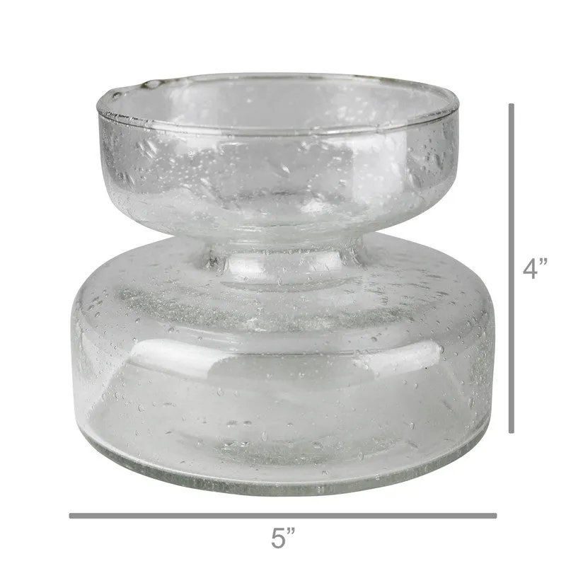 Seeded Glass Bulb Vase - Clear