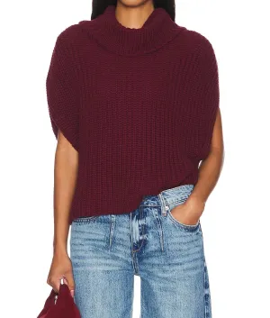 Senna Sleeveless Turtleneck Sweater In Chocolate