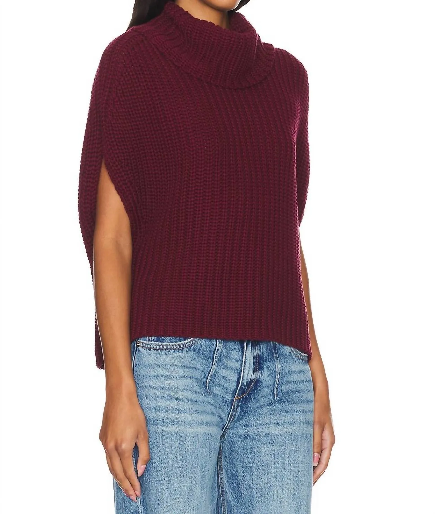 Senna Sleeveless Turtleneck Sweater In Chocolate