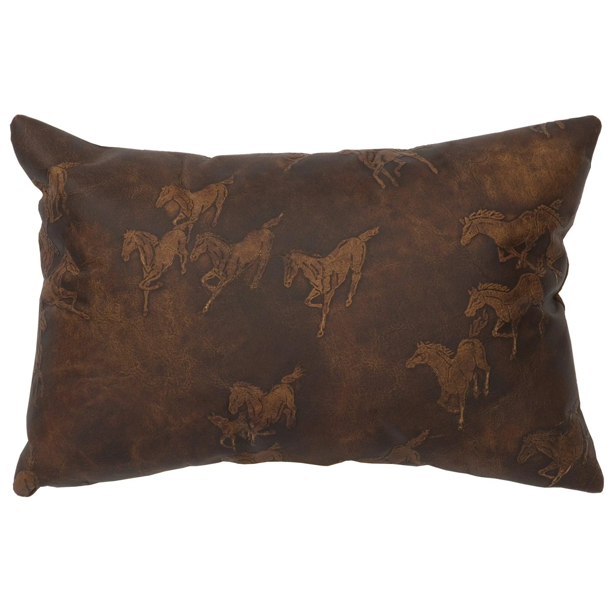 Settler Embossed Leather Throw Pillows