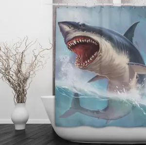 Shark Bite Shower Curtains and Optional Bath Mats Lighting,Lamps Fixtures