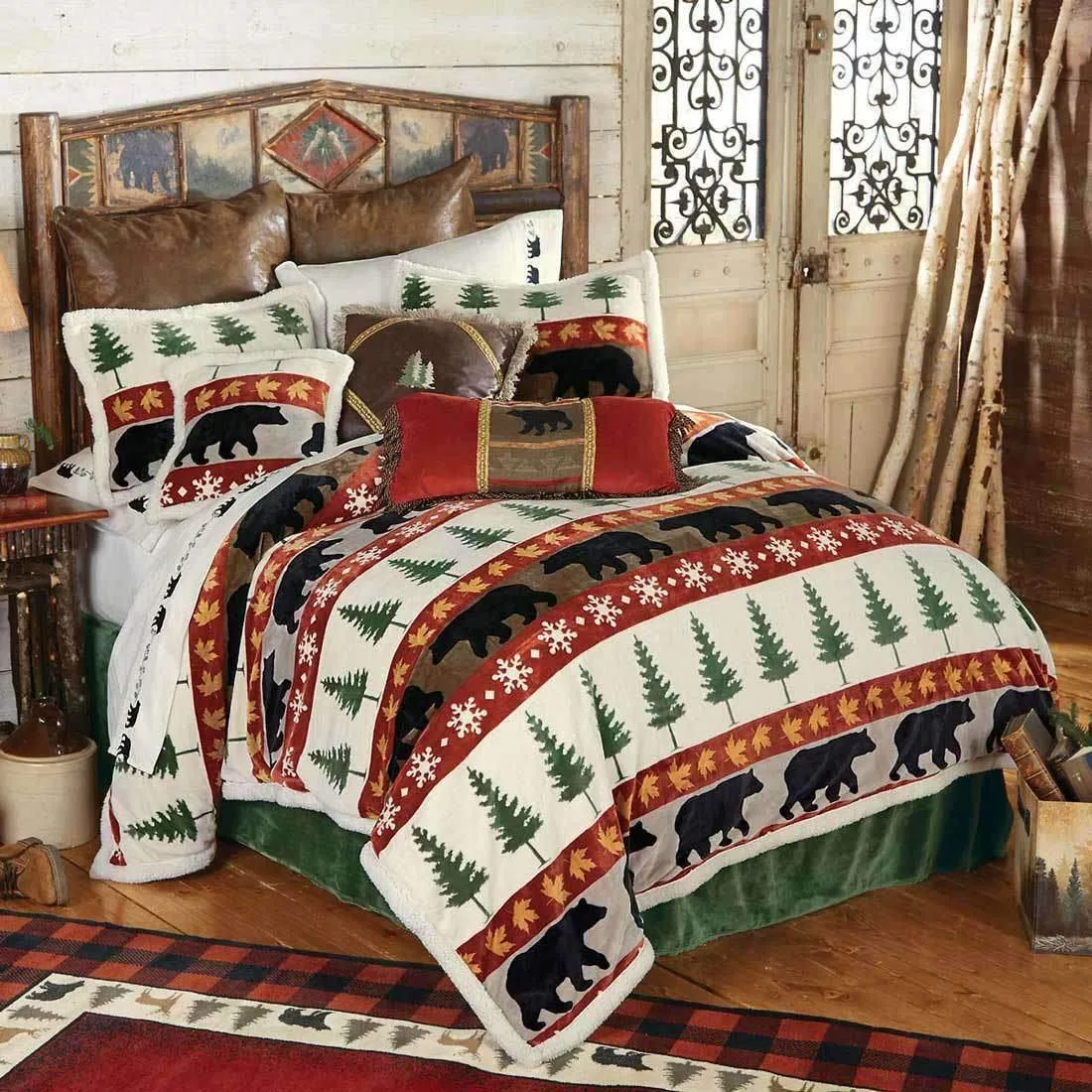 Sherpa Black Bear & Pines Bedding