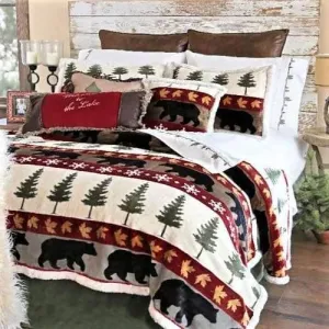 Sherpa Black Bear & Pines Bedding bedding set, comforter set
