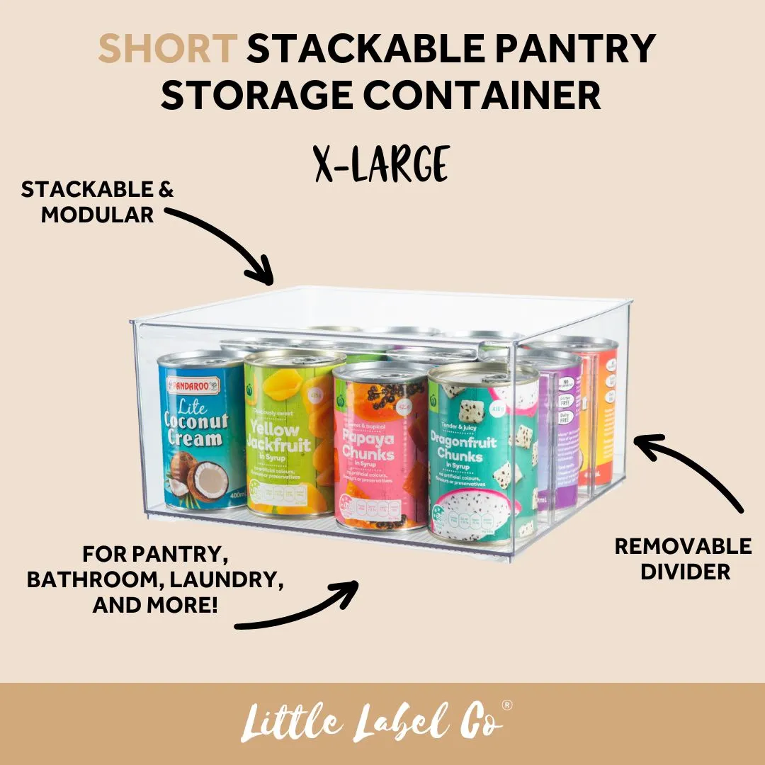 SHORT Stackable Pantry Storage Container 6 Pack