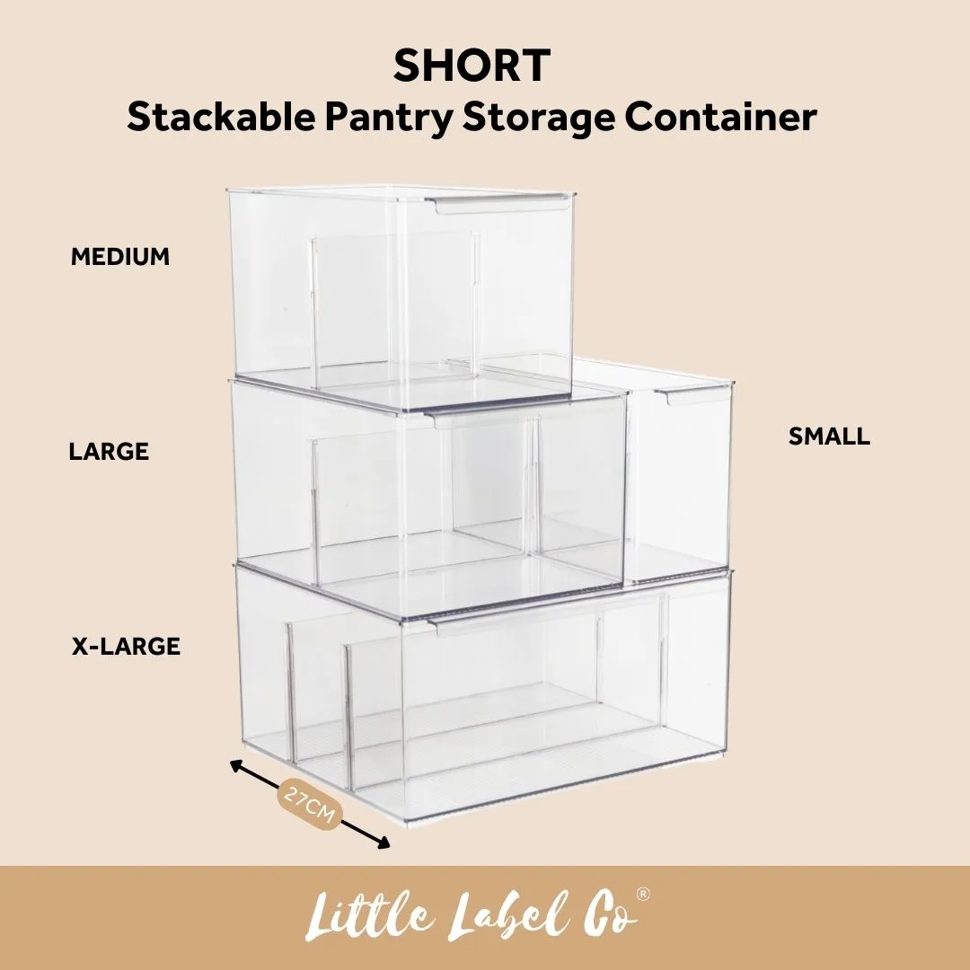 SHORT Stackable Pantry Storage Container - Medium