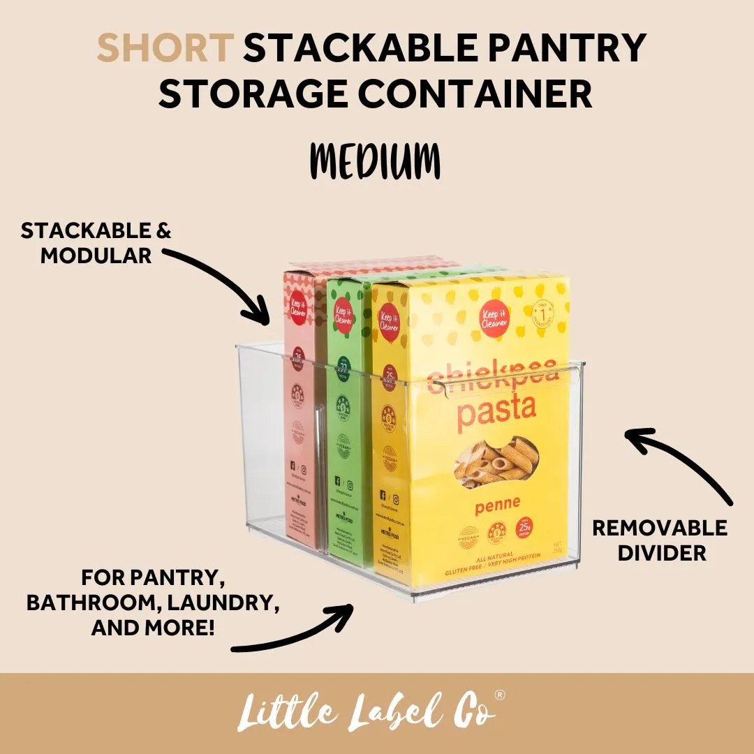 SHORT Stackable Pantry Storage Container - Medium