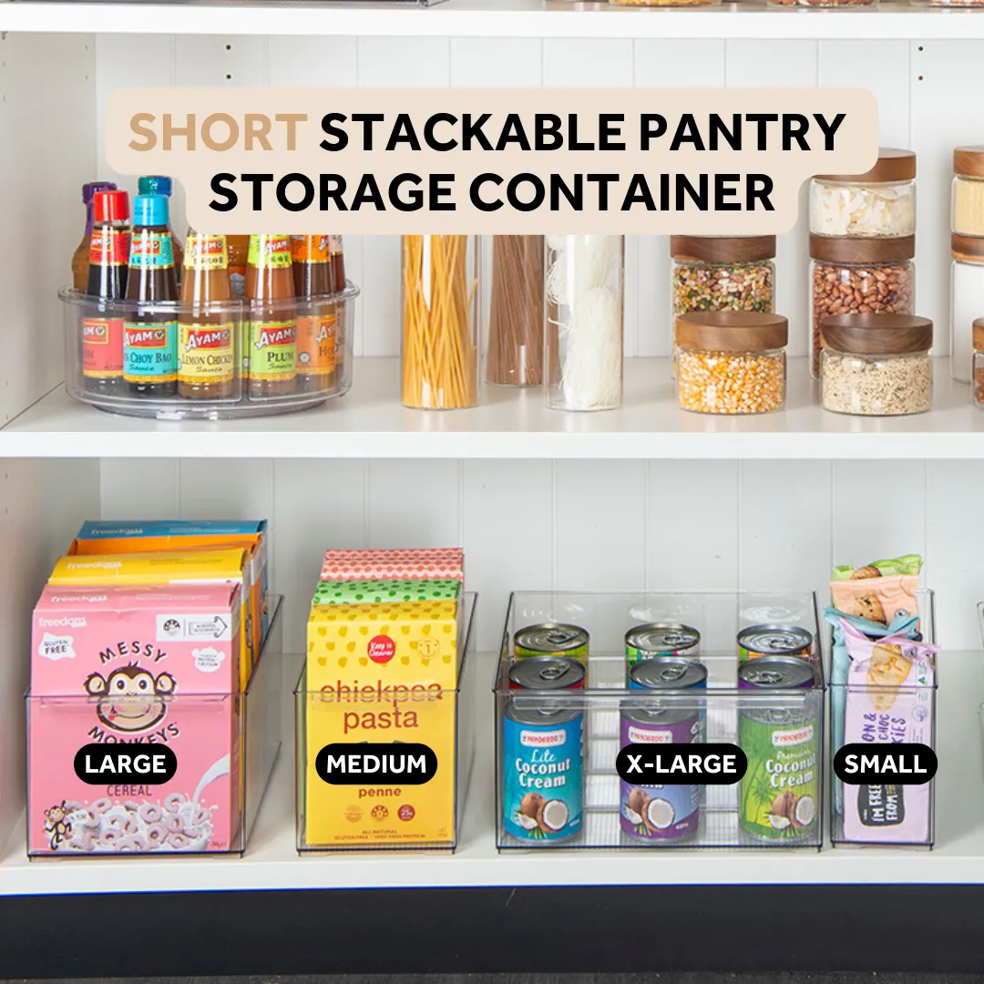 SHORT Stackable Pantry Storage Container - Medium