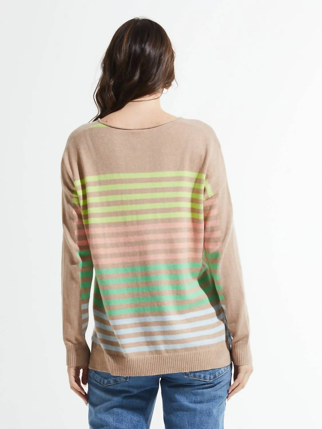 Side Stripe Sweater In Crema
