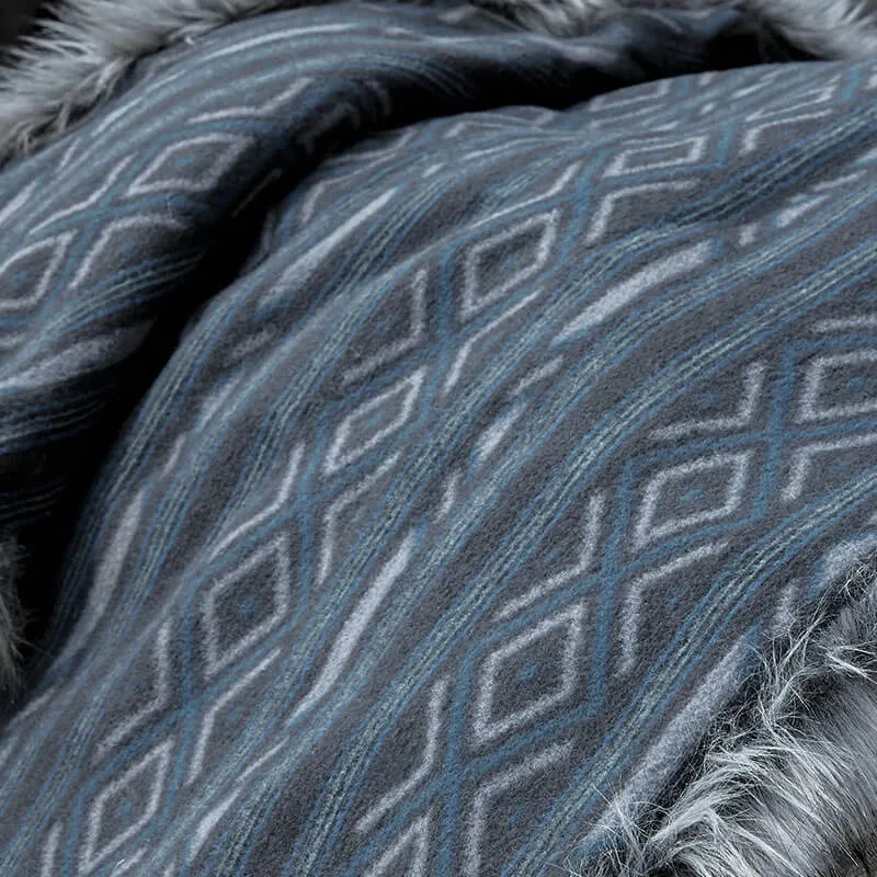 Sierra Blue Faux Fur Blanket