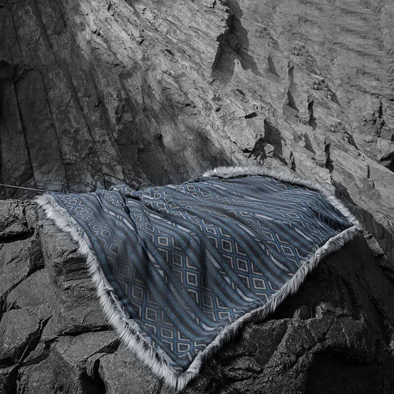 Sierra Blue Faux Fur Blanket