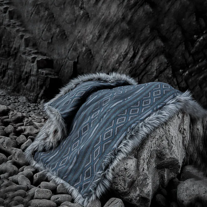Sierra Blue Faux Fur Blanket