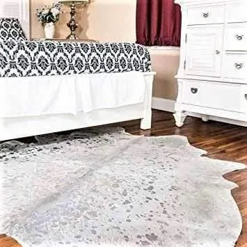 Silver Acid Wash Cowhide Pillow